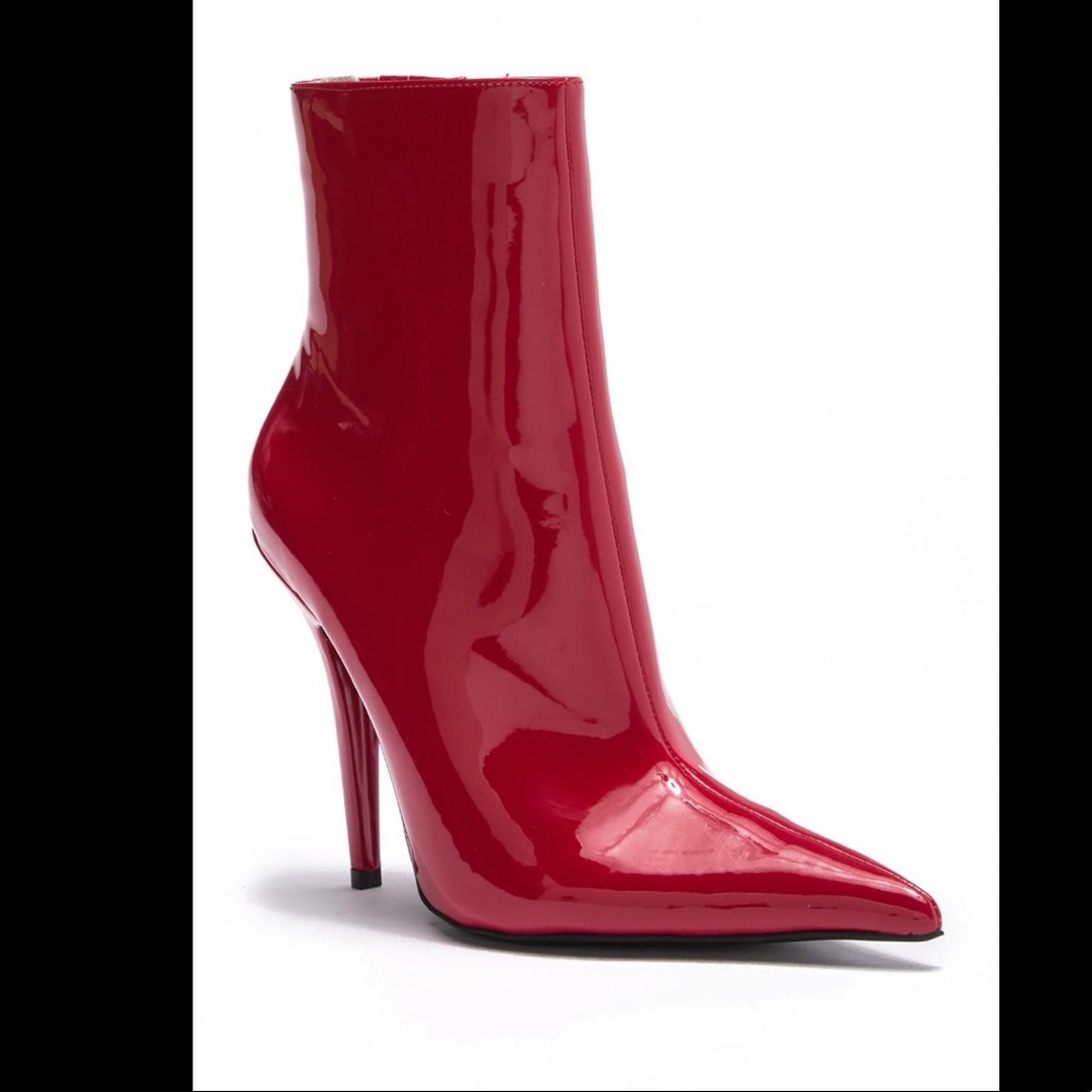Jeffrey Campbell Vdette Red Patent Leather Boots